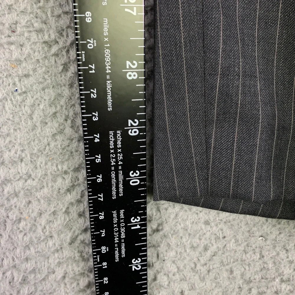 Ralph Ralph Lauren 2 Piece Suit 42L Grey Pinstripe Wool Pleated Pants 34x30.5